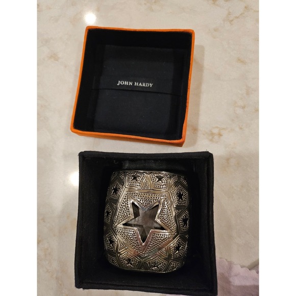 John Hardy Cuff Bracelet for a COWBOYS FAN Star Cutout Wide Band Sterling Silver - Picture 15 of 16